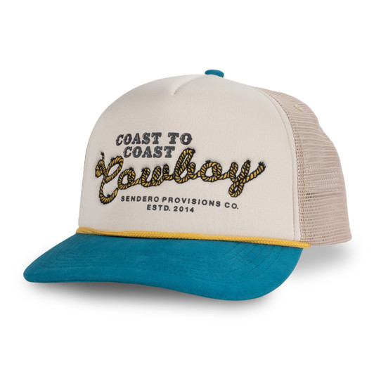Sendero Provisions Co. Coast To Coast Hat Cream Teal Front