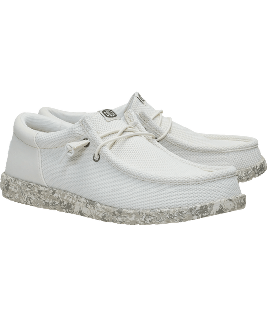 HeyDude Wally Funk Mesh Field Shoes Silver Birch Tea Leaf front view