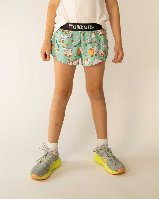 ChicknLegs Girls' Silly Goose Running Shorts front view