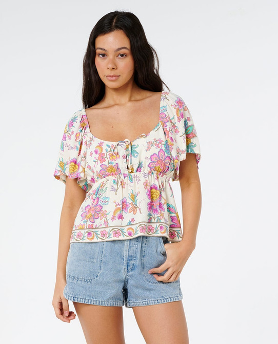 Rip Curl Half Moon Bay Button Top 07HWSH flat lay