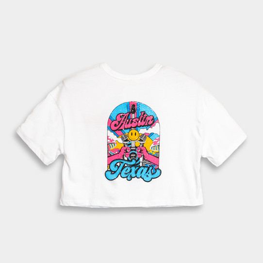TYLER'S Women's Austin Poster Crop Tee Poster Crop detail view