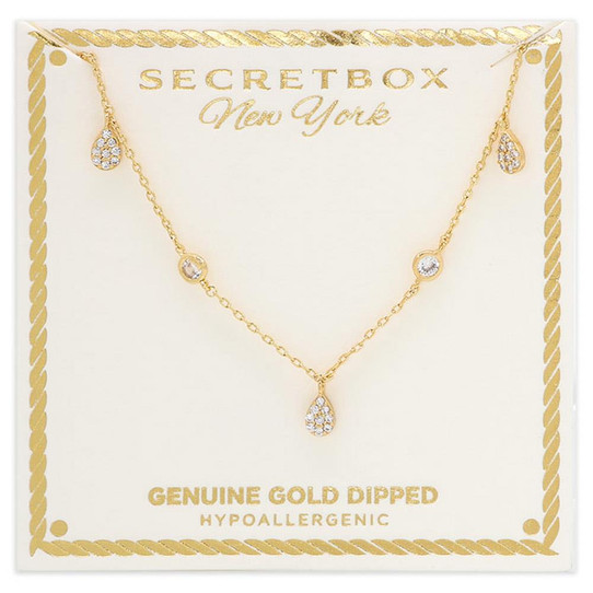 Secret Box Gold Dipped Necklace in gold finish with pendant detail