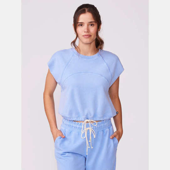 Thrive Societe Women's Sleeveless Raglan Crew Neck Top in Mountain Bluebird