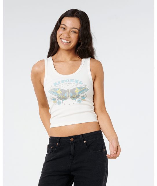 Rip Curl Women's Moon Tank Top in bone front view