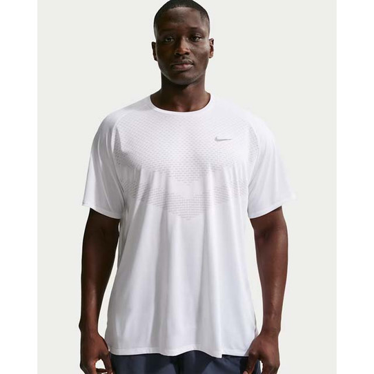 Nike Stride Dri-FIT ADV Running Tee White/Reflect Silver front view