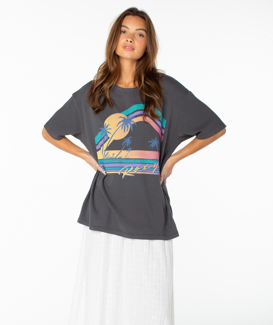 Roxy Women's Heatwave Tee Phantom Heatwave front view