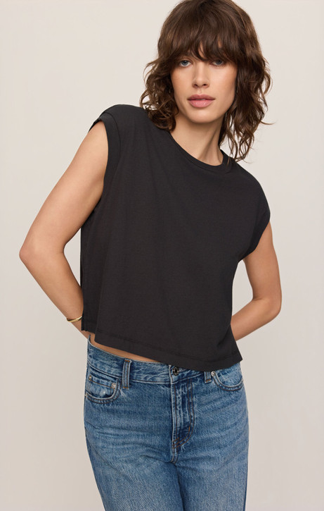 Z Supply Flex Sleeveless Tee Ash Black side