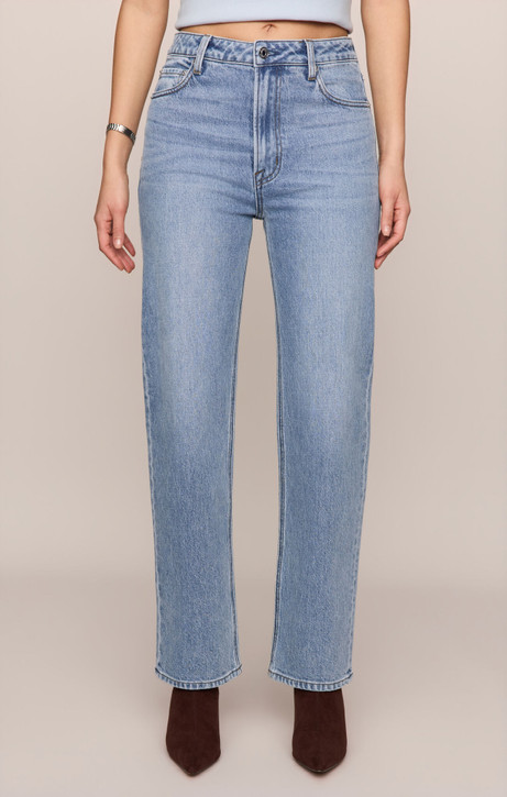 Z Supply The Muse High Rise Straight Jeans Light Year front view
