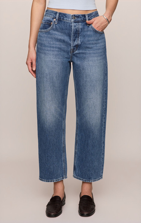 Z Supply Women's Off Duty Bowed Ankle Jeans BREAKPOINT Back front view