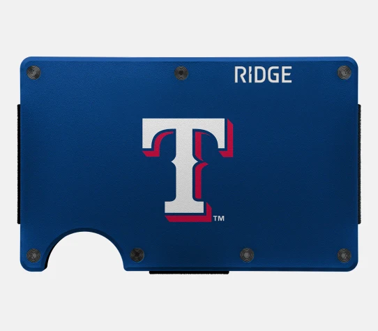 The Ridge Texas Rangers Classic Wallet navy leather full product view