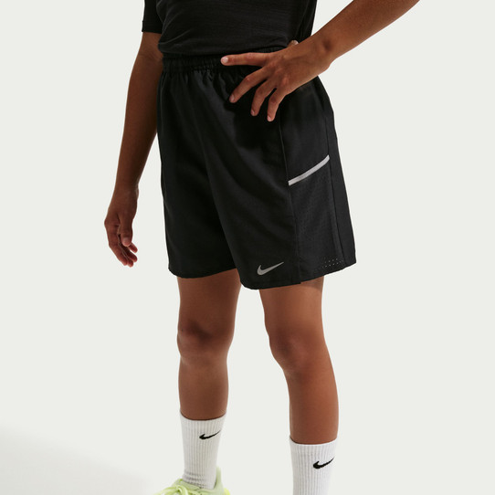 Nike Kids' Miler Dri-FIT Training Shorts Black/Reflect Silver front view