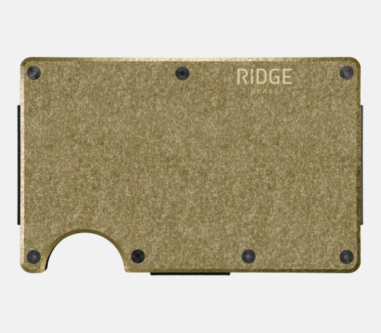The Ridge Brass Wallet in brass finish overall