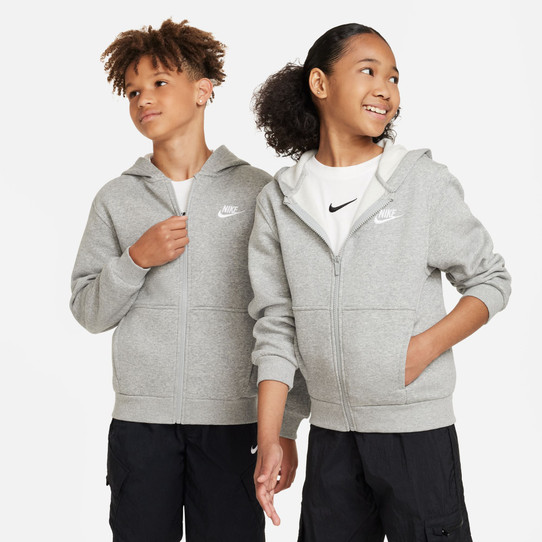 Nike Kids' Club Fleece Full Zip Hoodie Aurora detail view