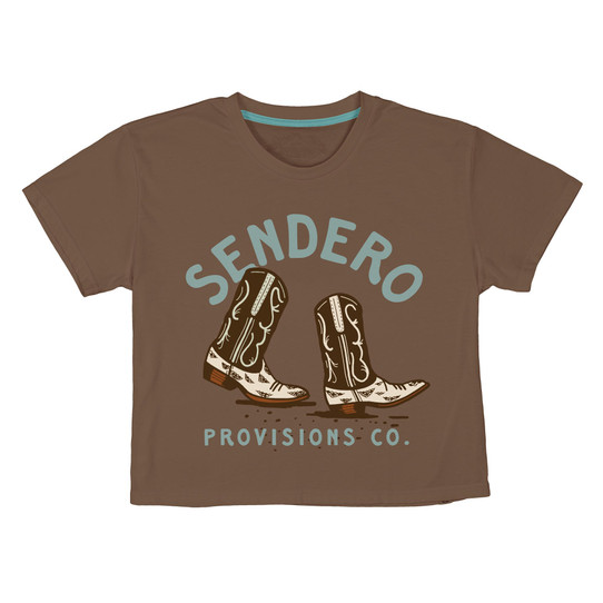 Sendero Provisions Co. High Stepper Boxy Tee Light Brown front view