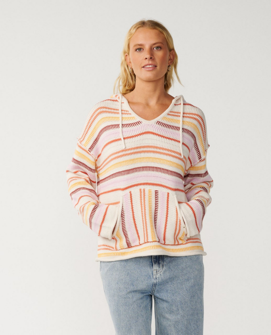 Rip Curl Women's Retro Swell Striped Poncho lilac full view