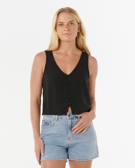 Rip Curl Women's Premium Surf Top black front view
