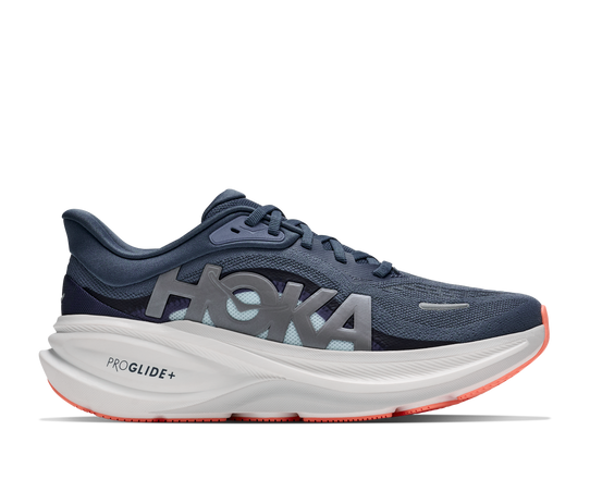 Hoka Women's Clifton Pro Running Shoes Faded Navy Glimmering Blue side view