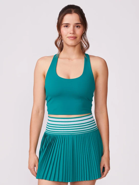 Thrive Societe Women's Skinny Longline Bra in Alpine Green