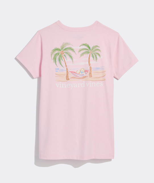 Vineyard Vines Women's Watercolor Hammock Short-Sleeve Pocket Tee in Pink Drink
