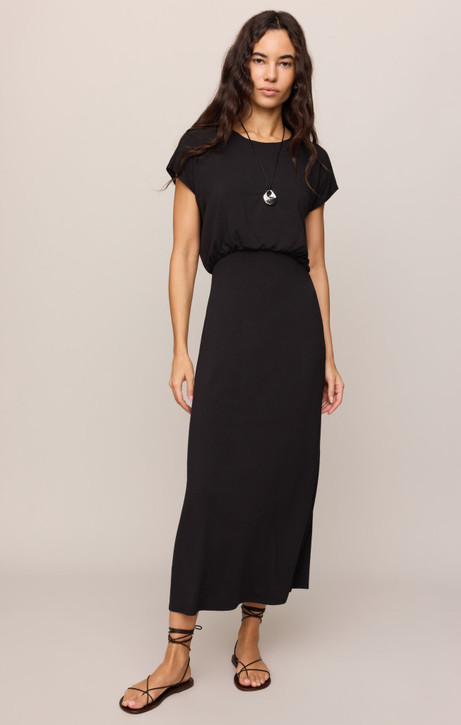 Z Supply Anika Midi Dress black front view