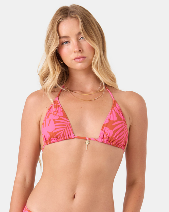 Roxy Women's Sun Chaser Tiki Triangle Bikini Top PCO Secondary 1 detail view