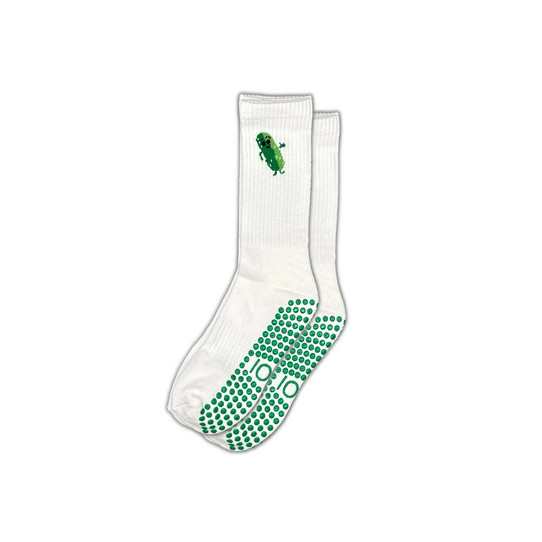 ZOĪ Happy Pickle Crew Grip Socks green