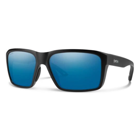 Smith Optics Backcast Polarized Sunglasses Matte Black/Blue Mirror full frame