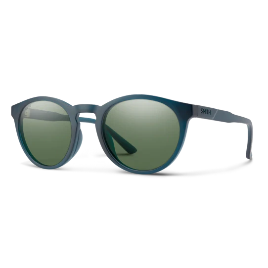 Smith Optics Westward Core Polarized Sunglasses in Matte Pacific Crystal/Gray Green three-quarter view