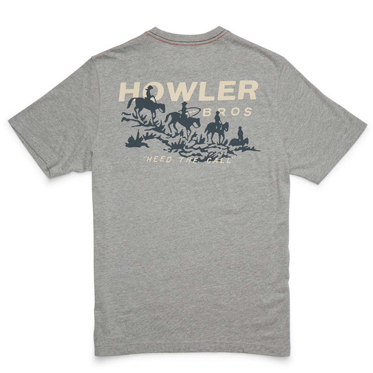 Howler Brothers Posse's Return Pocket Tee Posse Grey back view