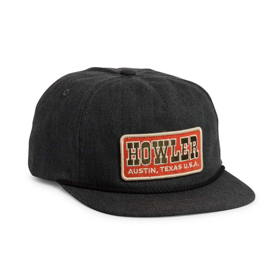 Howler Brothers Howler Slab Snapback Hat Antique Black front view