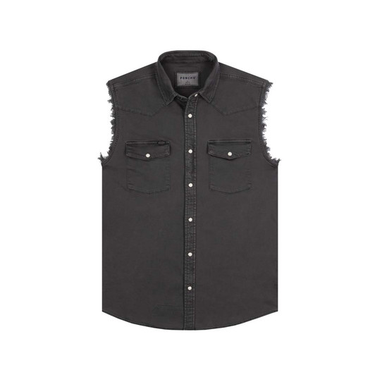 Poncho Outdoor Men's Full Throttle Sleeveless Denim Shirt