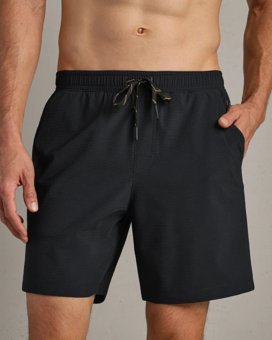Rhone Men's Pursuit Trail Shorts Pure Black front view
