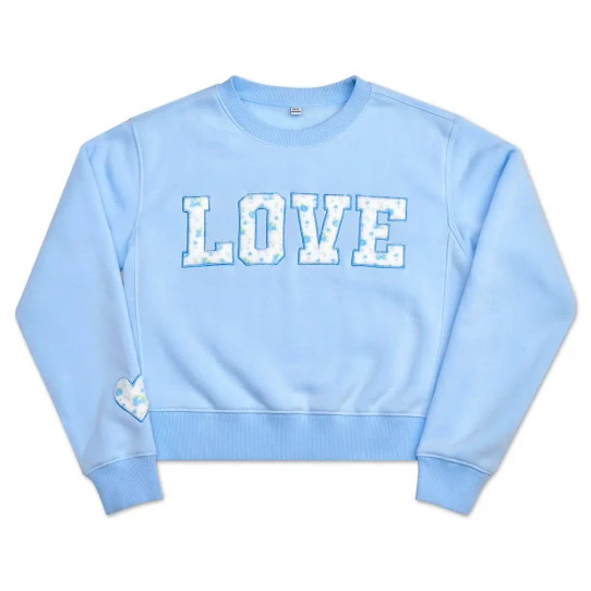 Iscream Girls' Blue Floral Love Sweatshirt Blue Floral front