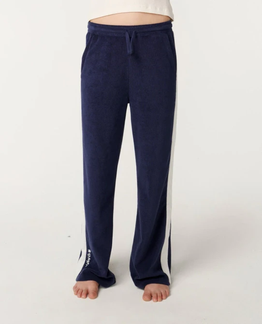 Rip Curl Girls' Costa Del Sol Terry Pants Navy full length view