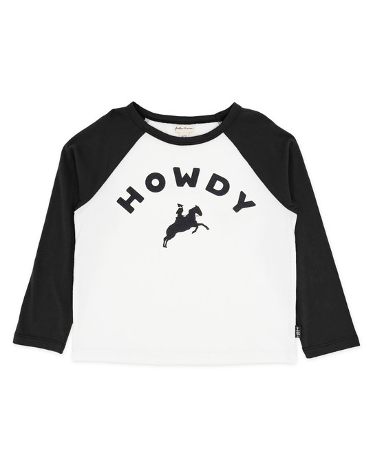Feather 4 Arrow Girls' Aura Howdy Raglan Long Sleeve Black Front