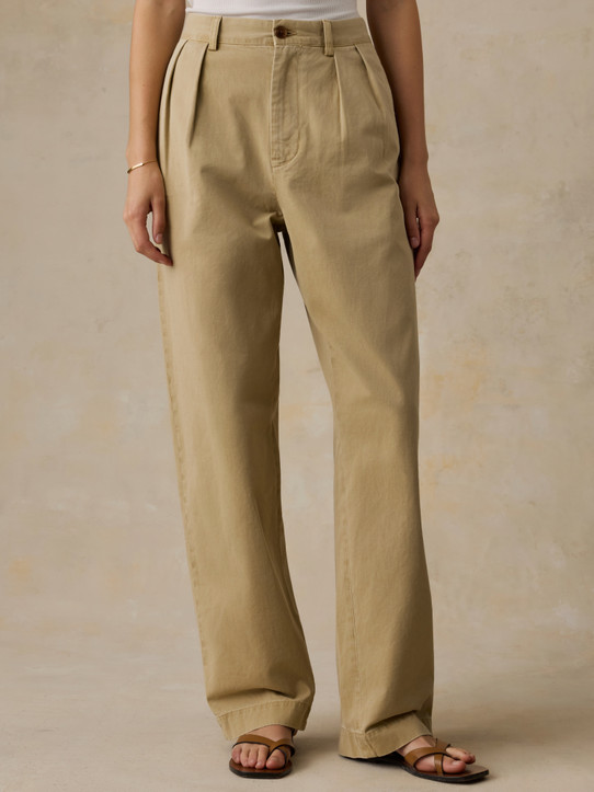 Faherty Women's Seafarer Chino Pants khaki front view