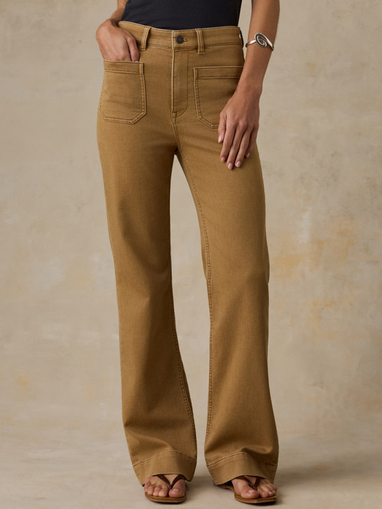 Faherty Patch Pocket Pants Elk Brown Front