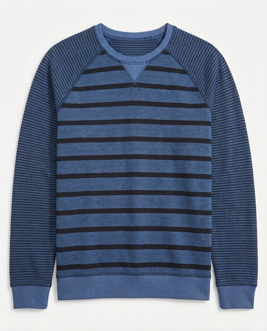 Marine Layer Women's Reversible Raglan Shirt Dutch Blue front lay