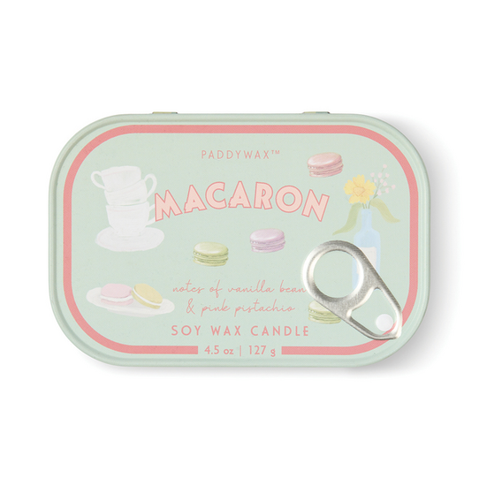 Paddywax Macaron Bistro Tin Candle Macaron front view