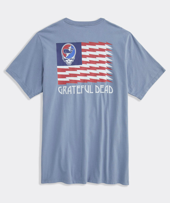 Vineyard Vines x Grateful Dead Men's USA Flag Tee Summer Evening Back