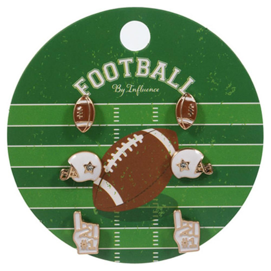 Football Icon Enamel Stud Earring Set Football Icon Enamel Stud Earring Set detail view