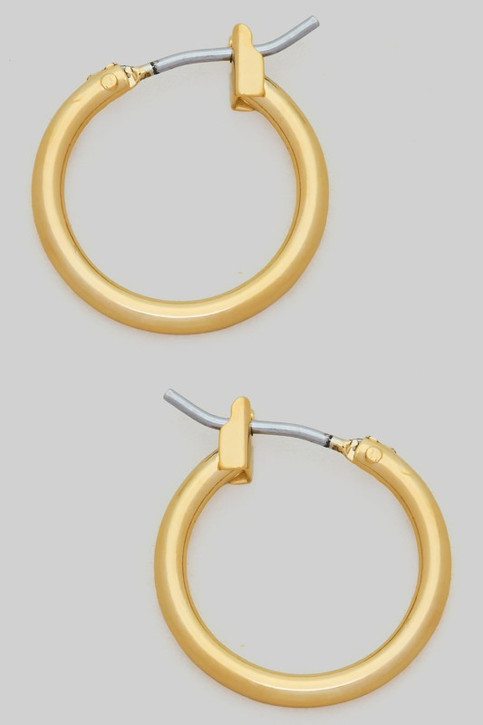14K Gold-Dipped Small Huggie Hoop Earrings detail view