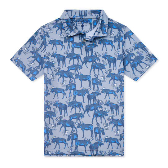Chubbies Boys' Performance Polo Moose On The Loose back view
