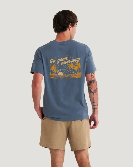 Free Fly Men's Go Your Own Way Tee Storm Cloud side