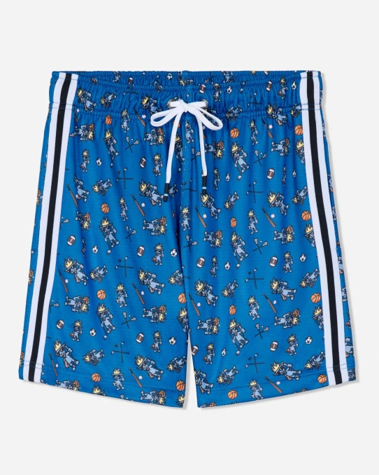 Goat USA Boys' Sports AOP Mesh Shorts Royal Detail front view