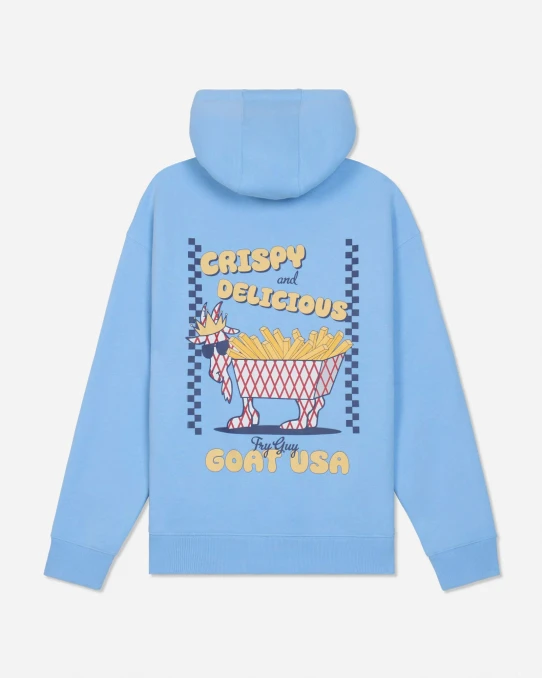 Goat USA Boys' Fry Guy GOAT Hooded Sweatshirt Carolina Blue Back