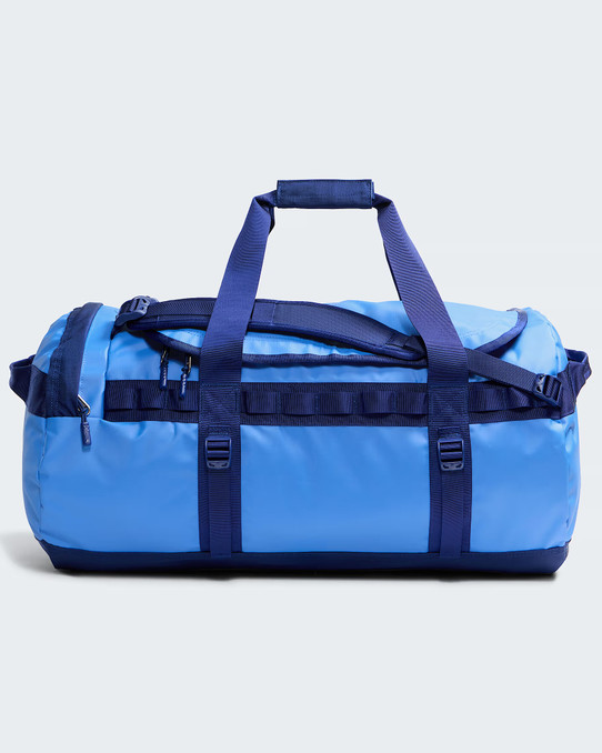 The North Face Base Camp 71L Duffel Bag in Active Blue/Bold Blue three-quarter view