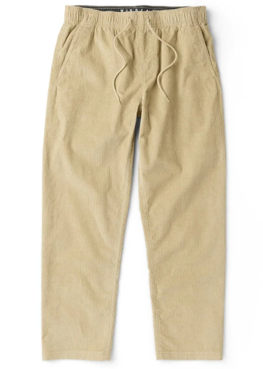 Vissla Men's No See Ums Cord Eco Elastic Pants in Light Khaki detail view