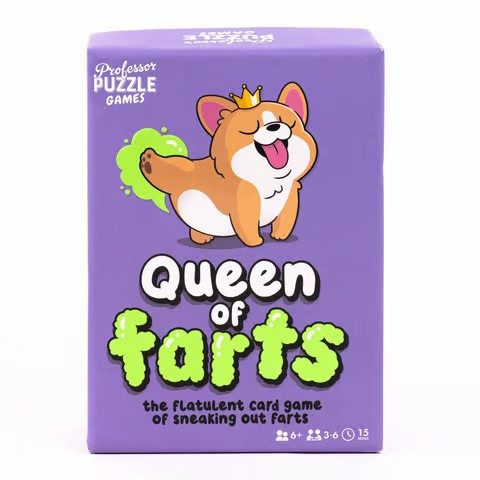 Professor Puzzle Queen of Farts Card Game cards displayed