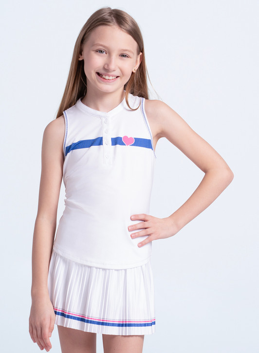 Lucky in Love Girls' Love is Bold Tank in White
